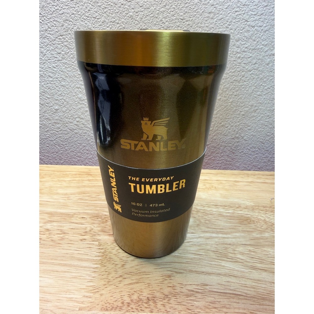 Stanley Everyday Tumbler 16oz Vacuum Insulated Stainless Steel Black Honey Gold